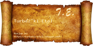 Turbéki Etel névjegykártya